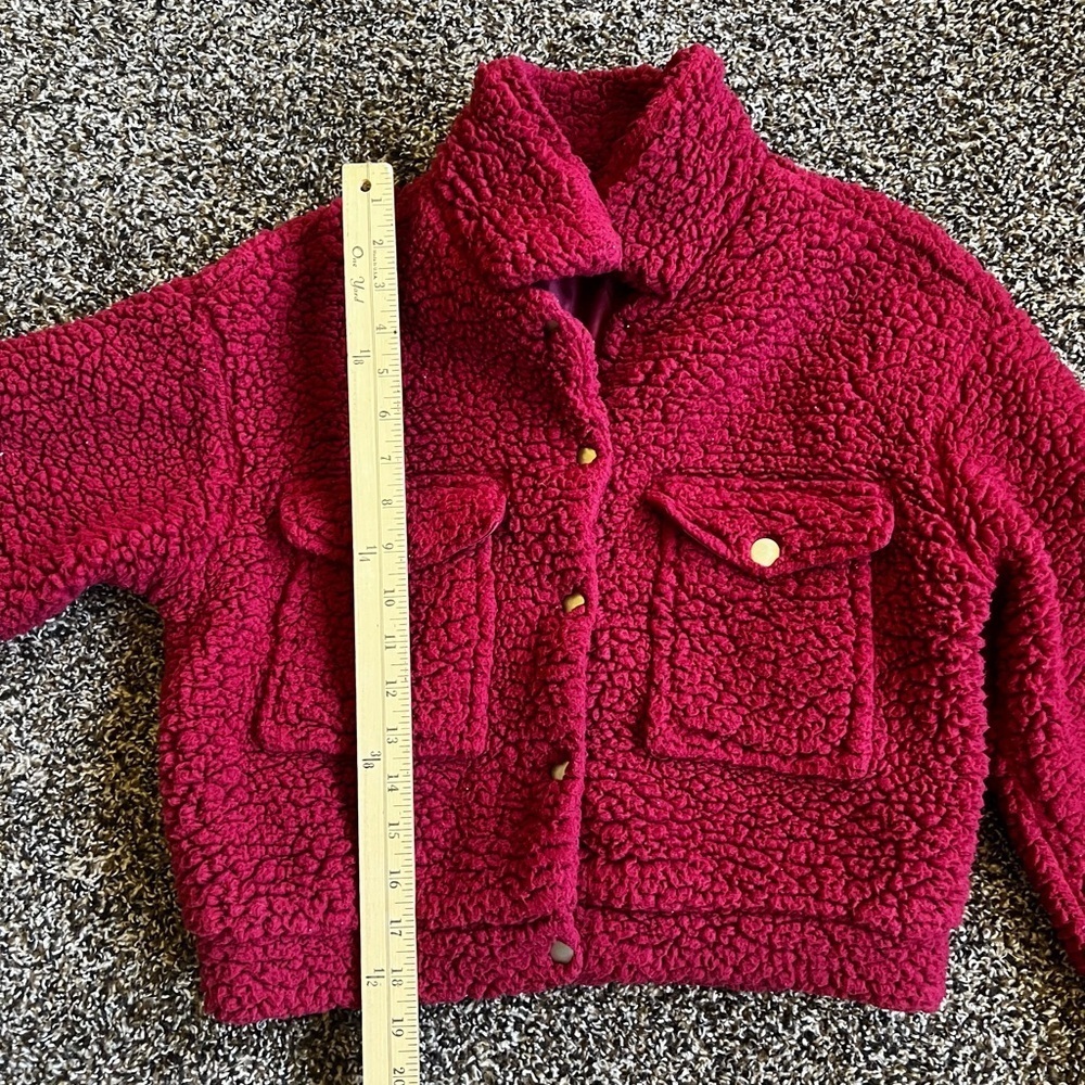 SHEIN Vibrant Red Teddy Jacket - Picture 5 of 7